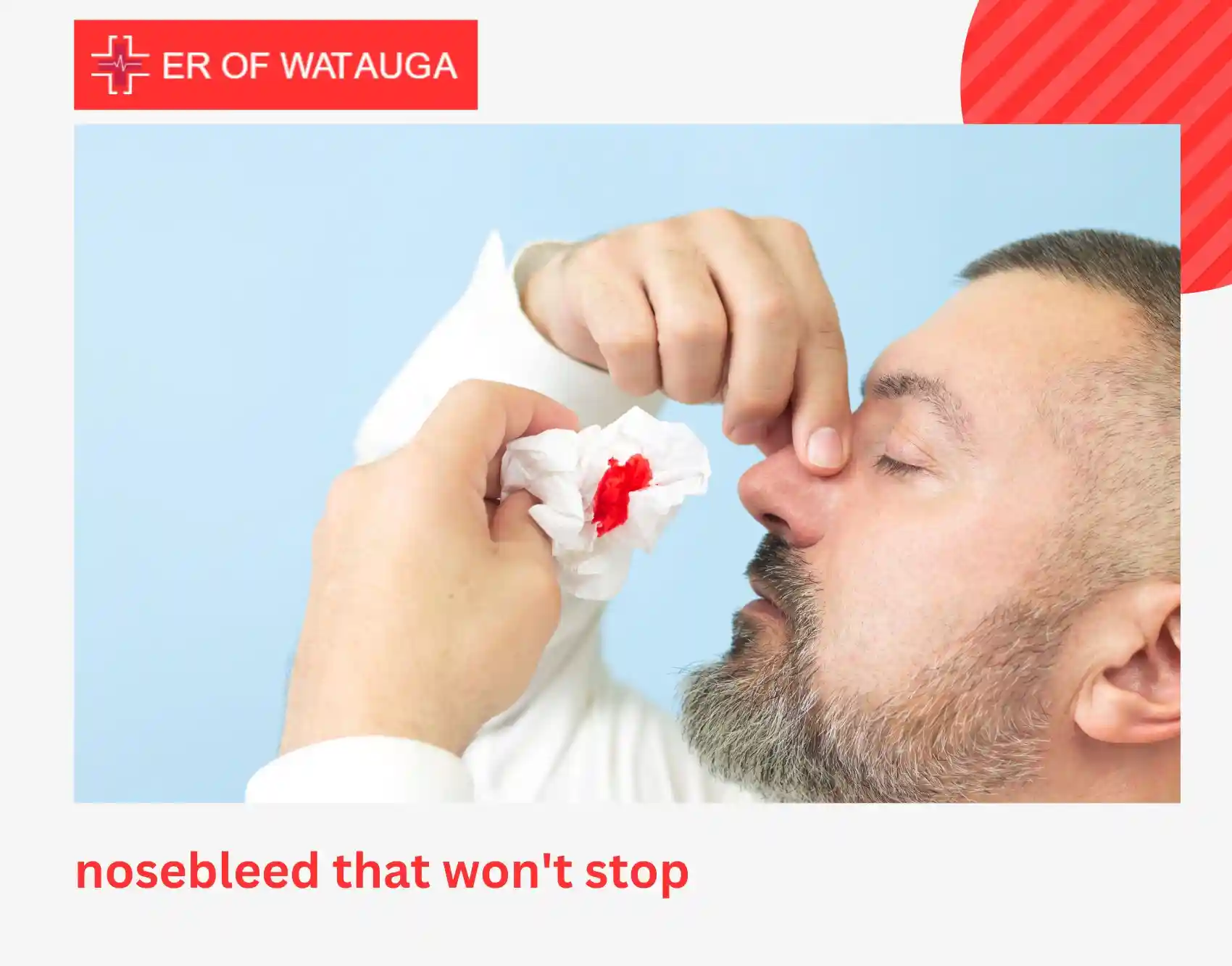Person with a nosebleed that won't stop